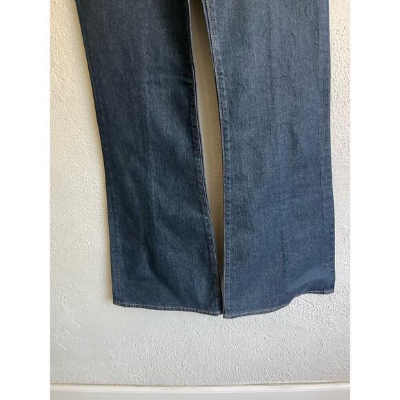 Express Woman Mid Rise Dark Wash Back Center Seam '70s Flare Jeans, Size… - Picture 9 of 10